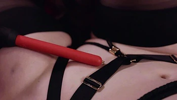 Gorgeous Femdom bitch toying her victims ass