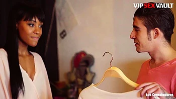 VIP SEX VAULT - Big Ass Brunette Noe Milk Does Threesome At Her New Job: Porn