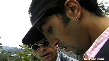 Naughty wife enjoying threesome: Blowjob, Babe  Xnxx Porn