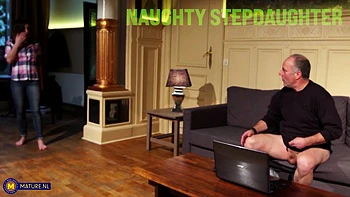 Naughty Stepdaughter Loves To Suck Her Step Papas Hard Cock