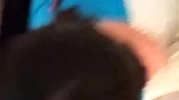 Dark haired amateur blowjob and handjob in fake taxi