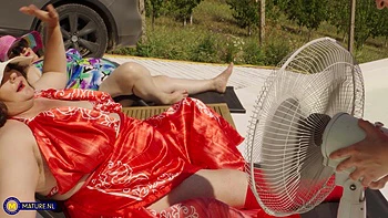 Stepdaughter Maya Must Get Down On Holiday With Her Two Evil Stepmoms Jana & Edina