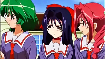 Horny Japanese anime teens showing off sexy bodies