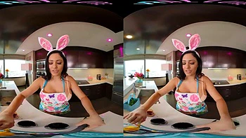 Curvaceous Easter cooking: Big Tits, Big Ass  Brunette VR Porn