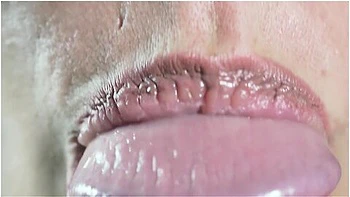 Close Up Sensual Tongue Blowjob
