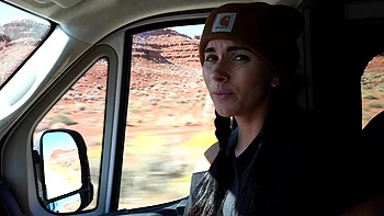 Brunette babe dishes out handjob and titjob