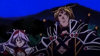 Hot busty anime teens flying around