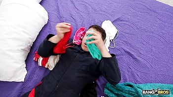 Oiled hottie with nice bottom Brandy Salazar impaled by fat cock