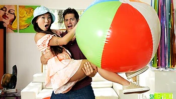 Schoolgirls Kenzie Reeve and Kimmy Kimm love sucking cocks