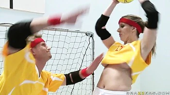 Babe with huge natural tits Carolyn Reese rammed by long wiener