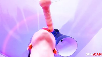 Gorgeous solo blowjob session with a cock-swallowing angel