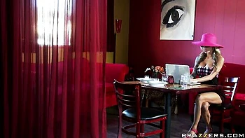 Gorgeous dick-riding session with a skinny busty Sarah Jessie