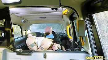 Car sex for money with a big-bottomed inked brunette Sexy Nala