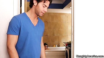 Bathroom interracial fuck with a long-legged Asian Jayden Lee