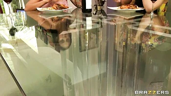 Busty brunette with good ass Angelina Valentine fucked with a strapon