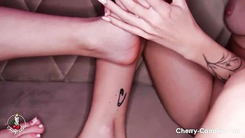 Astonishing lesbian foot fetish with hot Matty Mila Perez and Cherry Candle