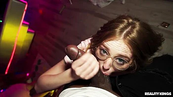 Awesome white model Lucy Foxx nicely impaled by huge black penis