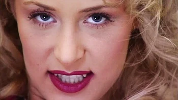 Blonde with pink lips Angie Hard gives a passionate blowjob