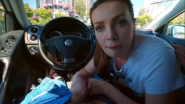 Her fetish, swallow cum in the car
