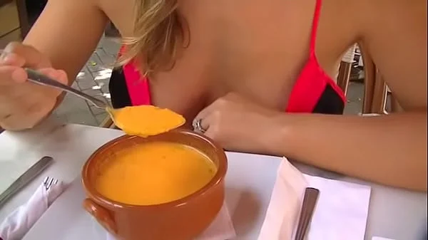 Exhibitionist Wife #73 - Lets Have Lunch With Heather Silk, Looking Down Her Blouse And Upskirt in public restaurant!