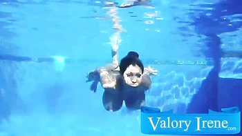 Gorgeous pool solo with a big-boobed mademoiselle Valory Irene