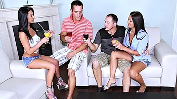 Two sporty brunettes Cipriana and Destiny love dick-riding so much