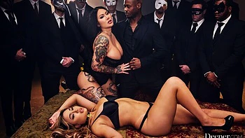 Kazumi and Connie Perignon are enjoying interracial dick-riding