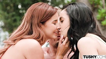 Insatiable Vanessa Alessia and Agatha Vega's cowgirl sex