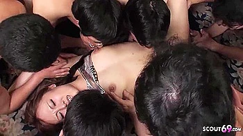 Massive Bukkake Facial At Uncensored Jav Porn For Skinny Japanese Teen 18+ At Full Movie