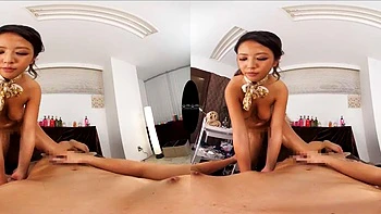 4k Asian gold: Blowjob, Cowgirl  Teen VR Porn