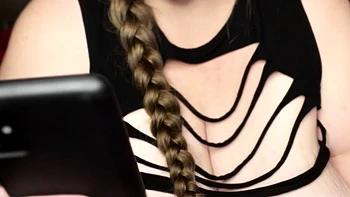 Cute blonde with big boobs solo