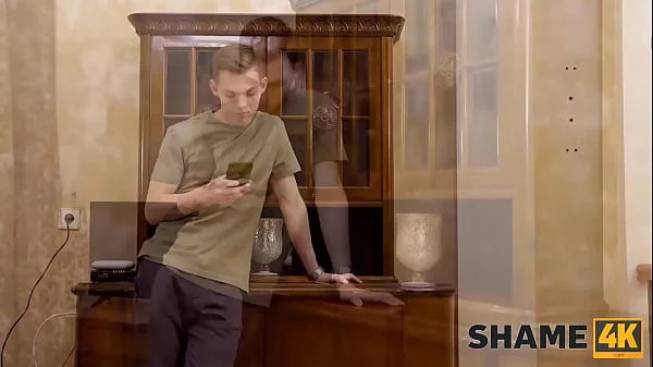 SHAME4K. Guy finds stepmoms necklace in matures house and fucks her