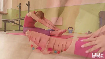Hardcore Yoga: 2 Slim Babes, 1 Hard Cock, 4 Sexy Feet