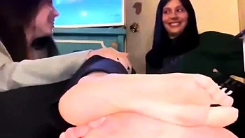 Teen slut foot fetish cock rub