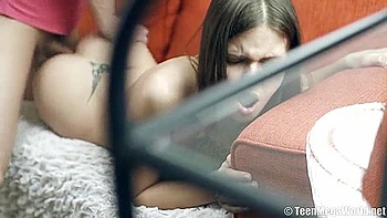 Very Skinny Teen 18+ With Super Small Tits Gets Anal Creampie