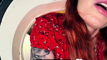 Horny Babe Trapped in Washer Takes My Thick Cock Deep