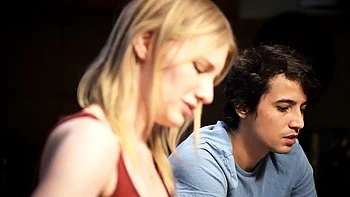 Sexy blonde teen blowjob and gangbanged then creampied