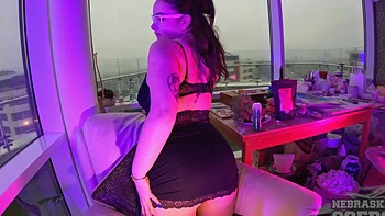 Latvian babe Vanessa Klein with big natural tits masturbating solo