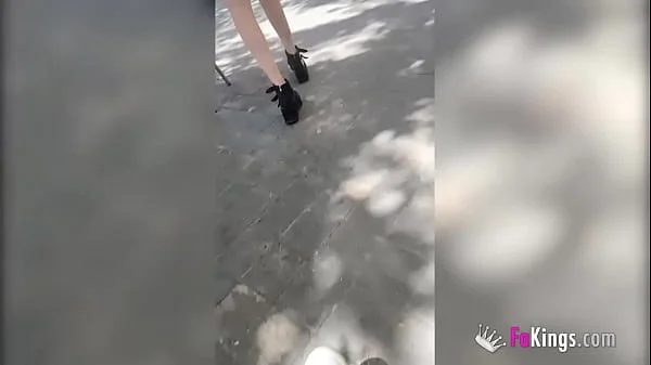 Hairy-pussied teen picked up in the street to fuck a much-older dude