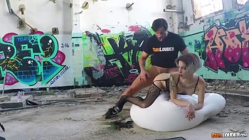 Petite Blonde Babe Fucked Hard In Public And Facialed