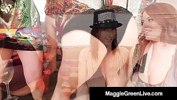 Party video with natural Sara Jay and Maggie Green from Maggie Green