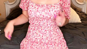 Hot babe Sophie Paris having horny solo toy masturbation