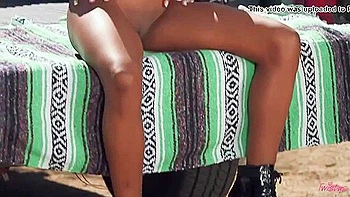 Gorgeous Ebony Hazel Grace Is Touching Her Hungry Hole With Love