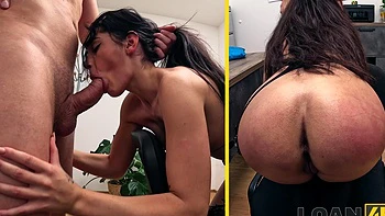 Asandra Dewy, a young ukrainian model, gets fucked in doggy style during a steamy casting session.