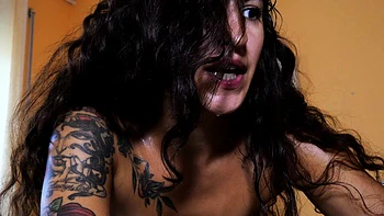 Cute curly brunette solo webcam masturbation