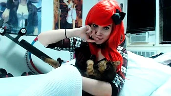 Petite amateur redheaded teen pisses and sucks cock