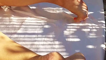 Amateur Blonde MILF Wife Gets Her Feet and Pussy Worshiped in Car