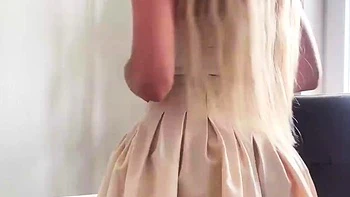 Sweaty, small Chinese bitch kneads pleasure button and