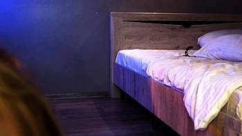 Small tit brunette amateur tugs on a big willie