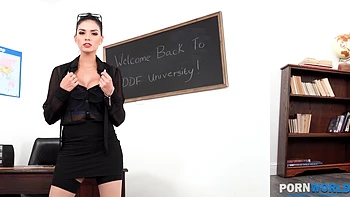 Busty Professor's Lesson On Solo Pleasuring